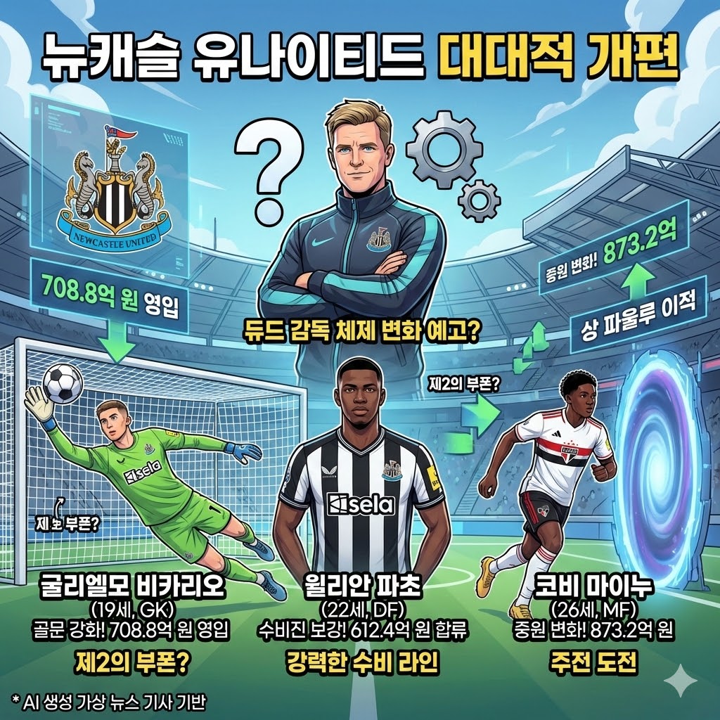 굴리엘모 비카리오 뉴캐슬 합류 코비 마이누 상 파울